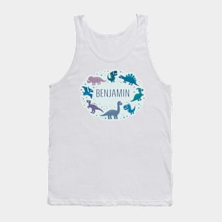 Benjamin name surrounded by dinosaurs Tank Top